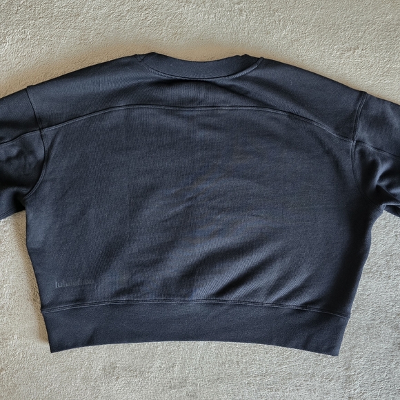 Lululemon Perfectly Oversized Cropped Crew French Terry Black - Picture 7 of 10